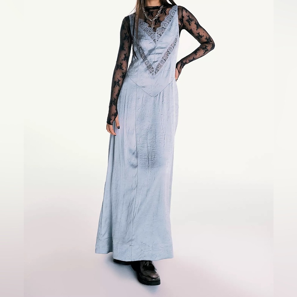 Free People Light Blue Maxi Slip Dress